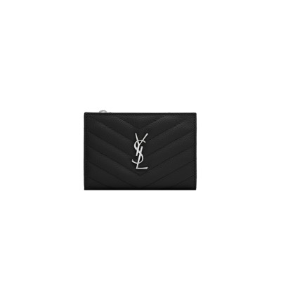 YSL CASSANDRE MATELASSÉ FRAGMENTS BI-FOLD WALLET IN GRAIN DE POUDRE LEATHER 668287BOW021000 (13*9.5*2.5cm)
